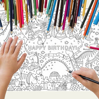 GIANT DINO BIRTHDAY COLORING PAGE